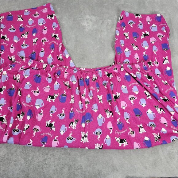 Dreams Co Womens Pajama Pants 5X Plus Frenchie Coffee Cocoa Purple NOV97E - Picture 1 of 7
